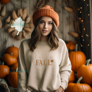 Khaki Hello Fall sweatshirt